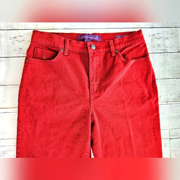 Gloria Vanderbilt Wine Red Fall Holiday Amanda Denim Jeans Stretchy Size 6 - Picture 3 of 13